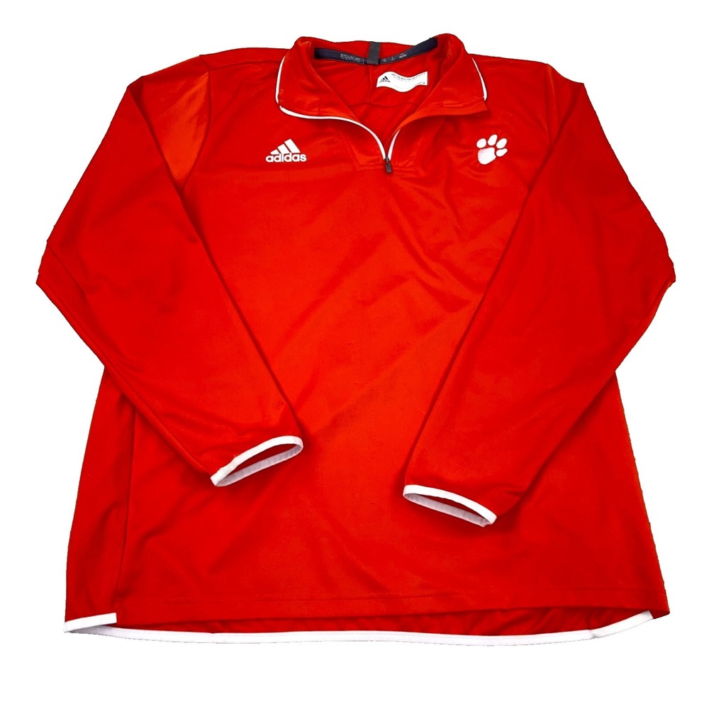 Clemson Tigers Sweater Men XXL 2XL Pullover Quarter Zip Sweatshirt Adidas Golf *